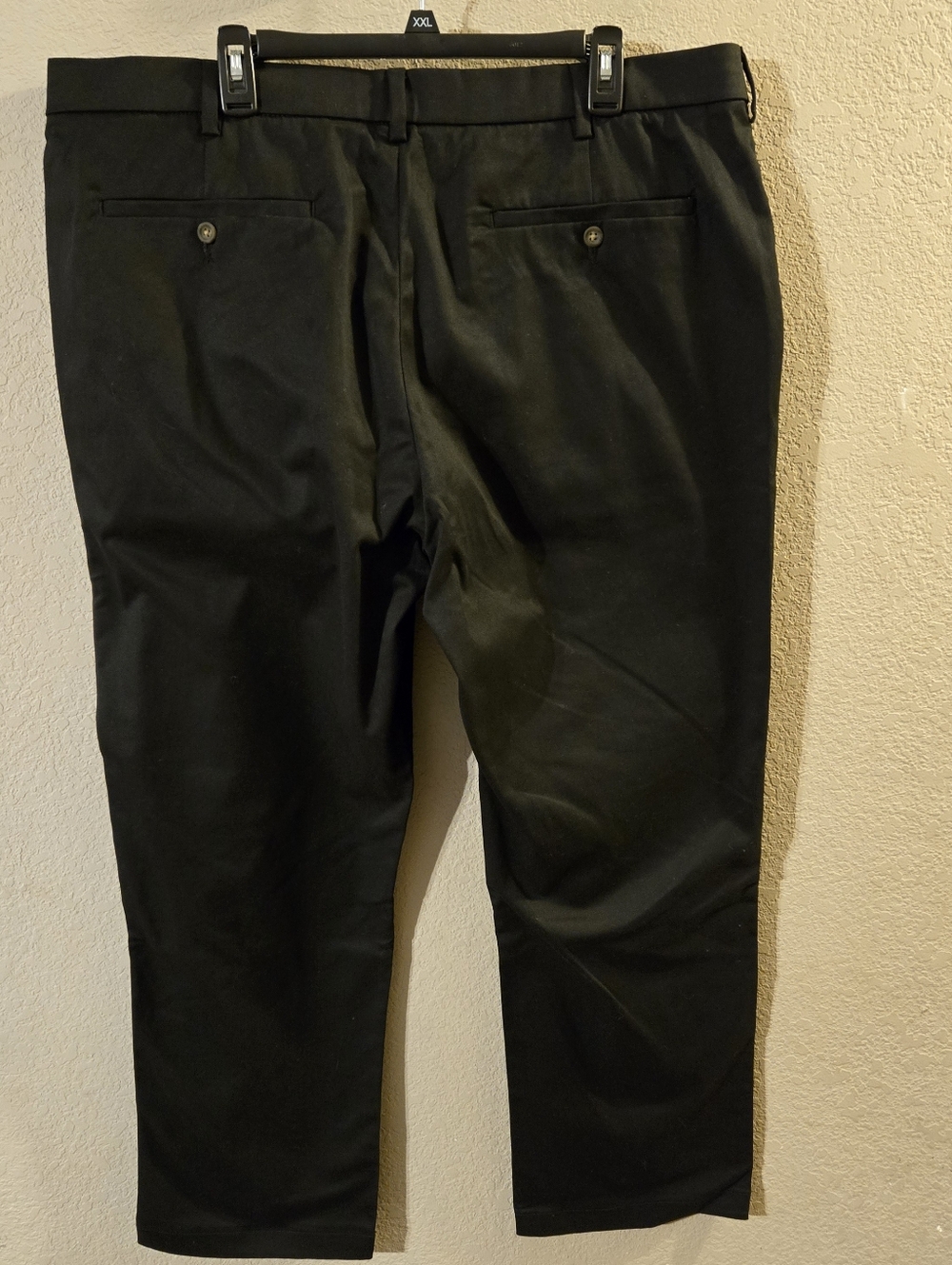 George New Mens Black Premium Khaki Straight Pants 42x30 Wrinkle Resistant - Picture 5 of 8